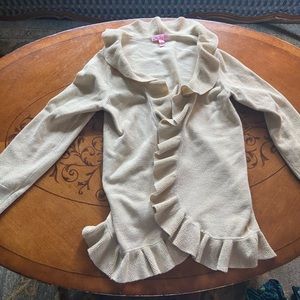 Lilly Pulitzer Girls gold cardigan perfect shape